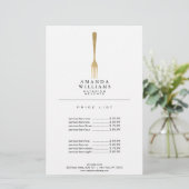 Modern Faux Gold Fork Catering Logo II (Staand voorkant)