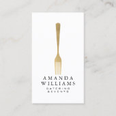 Modern Faux Gold Fork Catering Logo II Visitekaartje (Voorkant)