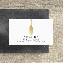 Modern Faux Gold Fork Catering Logo