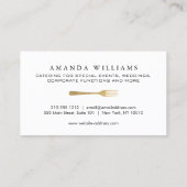 Modern Faux Gold Fork Catering Logo Visitekaartje (Achterkant)