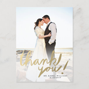 Modern Faux Gold Foto Hartelijk dank Briefkaart