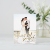 Modern Faux Gold Foto Hartelijk dank Briefkaart (Staand voorkant)