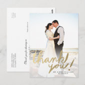 Modern Faux Gold Foto Hartelijk dank Briefkaart (Voorkant / Achterkant)