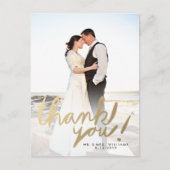 Modern Faux Gold Foto Hartelijk dank Briefkaart (Voorkant)