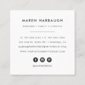 Modern Faux Gold Fotografe Monogram Logo Vierkante Visitekaartje (Achterkant)