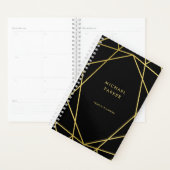 Modern Faux Gold Geometric op zwart Planner (Display)