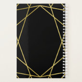 Modern Faux Gold Geometric op zwart Planner (Achterkant)