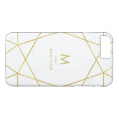 Modern Faux Gold Geometric Pattern op White Case-Mate iPhone Case (Achterkant (Horizontaal))