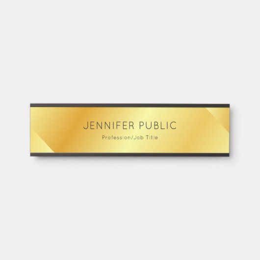 Modern Faux Gold Glamoureuze Trendy Sjabloon Deurbordje (Voorkant)