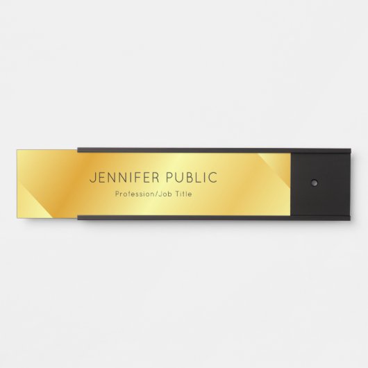 Modern Faux Gold Glamoureuze Trendy Sjabloon Deurbordje (Voorkant)