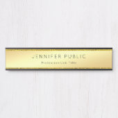 Modern Faux Gold Glitter Glamour Sjabloon Stijlvol Deurbordje (Voorkant)