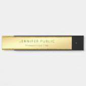 Modern Faux Gold Glitter Glamour Sjabloon Stijlvol Deurbordje (Voorkant)