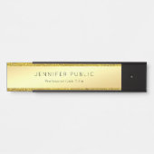 Modern Faux Gold Glitter Glamour Sjabloon Stijlvol Deurbordje (Voorkant)