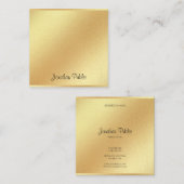 Modern Faux Gold Glitter Handschrift Elegant Plain Vierkante Visitekaartje (Voorkant / Achterkant)