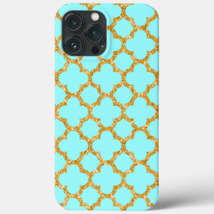 Modern Faux Gold Glitter Mosaic Quatrefoil Art Case-Mate iPhone Case