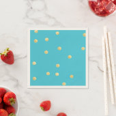 Modern, Faux Gold Glitter Polka Dots, Blue Servetten (Insitu)