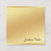 Modern Faux Gold Hand Script Elegant Professional Vierkante Visitekaartje (Voorkant)