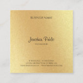 Modern Faux Gold Hand Script Elegant Professional Vierkante Visitekaartje (Achterkant)