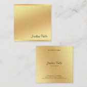 Modern Faux Gold Hand Script Elegant Professional Vierkante Visitekaartje (Voorkant / Achterkant)