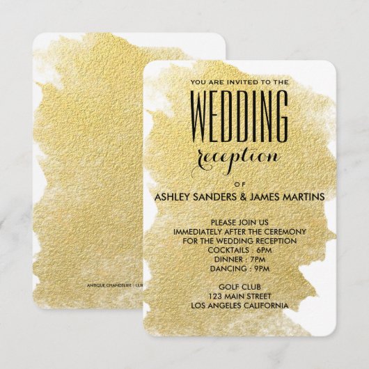 MODERN FAUX GOLD KAART (Voorkant / Achterkant)