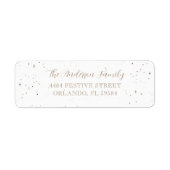 Modern Faux Gold kalligrafie Kerstadres Etiket (Voorkant)