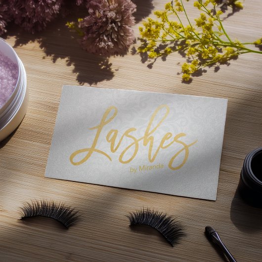 Modern Faux Gold Lashes Script Text Appointing Afsprakenkaartje