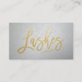 Modern Faux Gold Lashes Script Text Appointing Afsprakenkaartje (Voorkant)