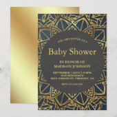 Modern Faux Gold Mandala Baby shower Kaart (Voorkant / Achterkant)