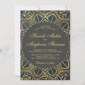 Modern Faux Gold Mandala Indian Wedding Invitation Kaart (Voorkant)