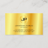 Modern Faux Gold Monogram Elegant op maat Visitekaartje (Achterkant)