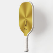 Modern Faux Gold Name & Monogram Pickleball Paddle (Links)