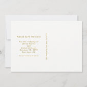 Modern Faux Gold op wit Save the Date (Achterkant)