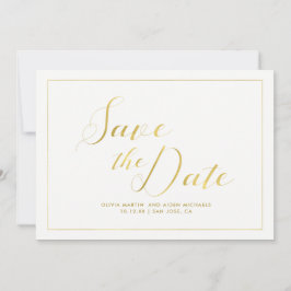 Modern Faux Gold op wit Save the Date