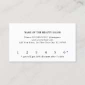 Modern Faux Gold Red Stripes Beauty Salon Klantenkaartje (Achterkant)