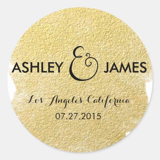 MODERN FAUX GOLD RONDE STICKER (Voorkant)
