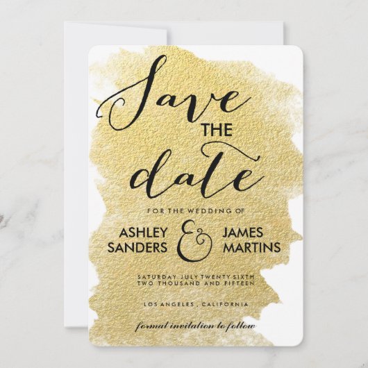 MODERN FAUX GOLD SAVE THE DATE (Voorkant)