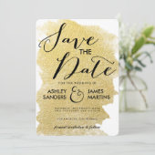 MODERN FAUX GOLD SAVE THE DATE (Staand voorkant)