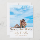 Modern Faux Gold Save the Date Typography Kaart (Voorkant)