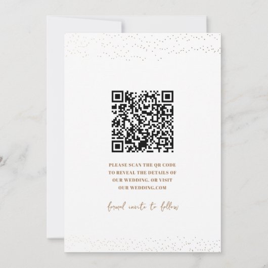 Modern Faux Gold Save the Date Typography Kaart (Achterkant)