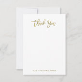 Modern Faux Gold Script Bedankkaart (Voorkant)