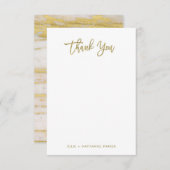 Modern Faux Gold Script Bedankkaart (Voorkant / Achterkant)