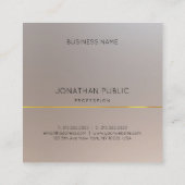 Modern Faux Gold Silver Monogram Elegant Vierkante Visitekaartje (Achterkant)