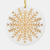 Modern Faux Gold Snowflake Christmas Keramisch Ornament (Voorkant)