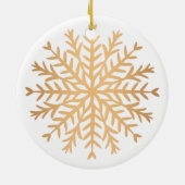 Modern Faux Gold Snowflake Christmas Keramisch Ornament (Achterkant)