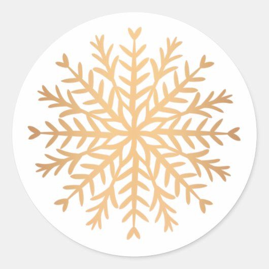 Modern Faux Gold Snowflake kerst Ronde Sticker (Voorkant)