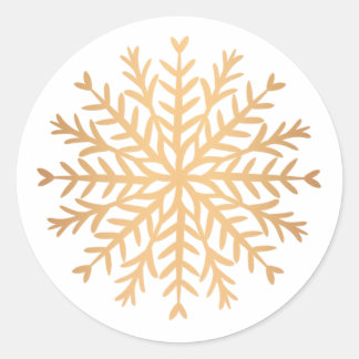 Modern Faux Gold Snowflake kerst Ronde Sticker
