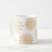 Modern Faux Gold Snowflake Pattern Coffee Mok (Voorkant links)