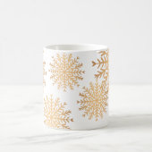 Modern Faux Gold Snowflake Pattern Coffee Mok (Center)