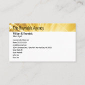 Modern Faux Gold Star Talent Agent Manager Visitekaartje (Achterkant)