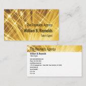 Modern Faux Gold Star Talent Agent Manager Visitekaartje (Voorkant / Achterkant)